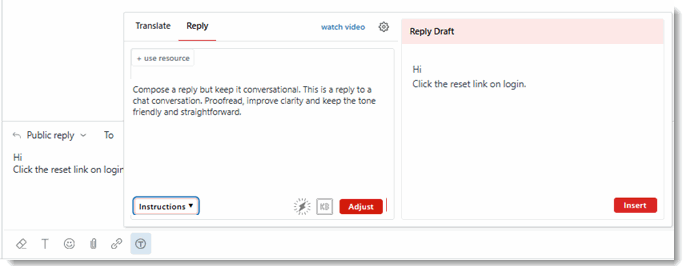 069 Reply Tab with Draft Reply typed as Public Reply.gif